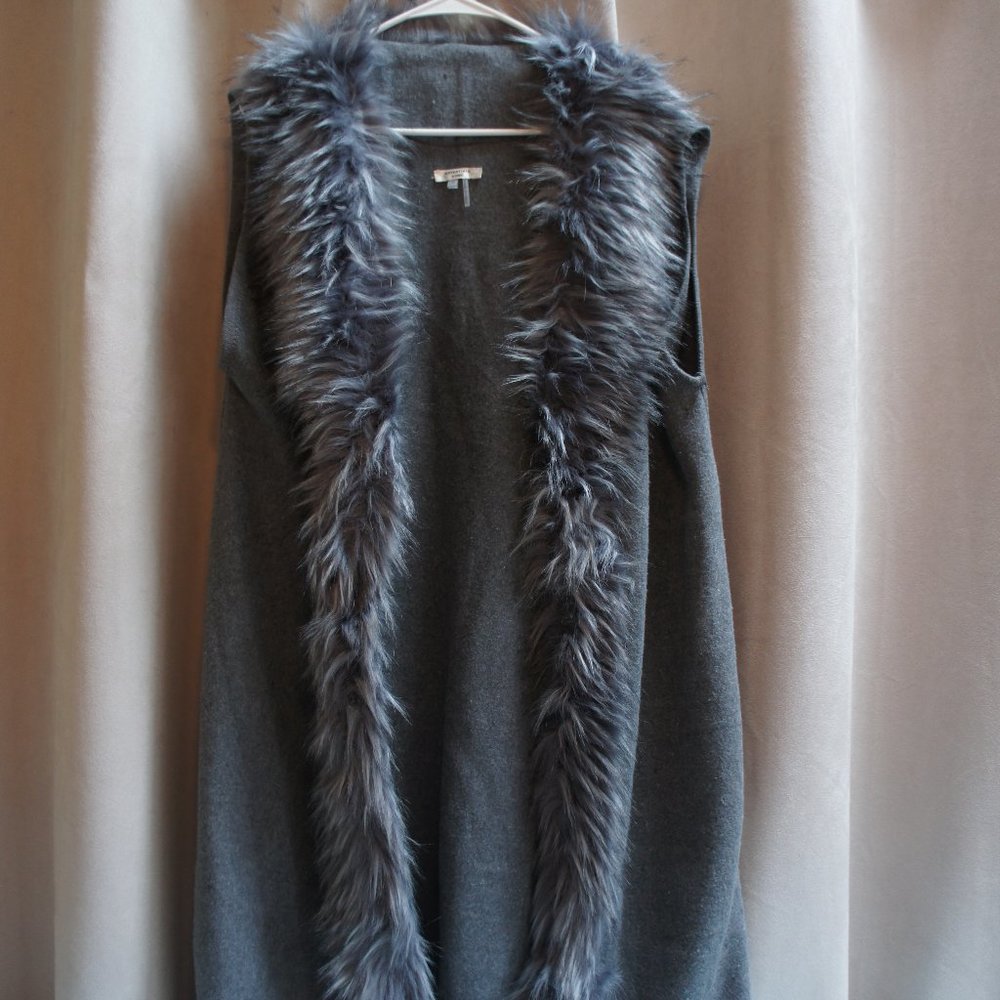 Faux Fur Gray Vest NWOT